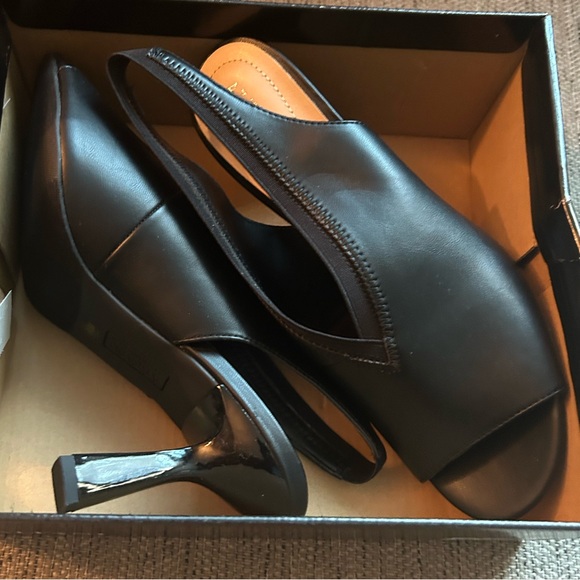 Alfani Sling Back Open Toe Black Sandals Size 8.5 New In Box - Picture 7 of 8